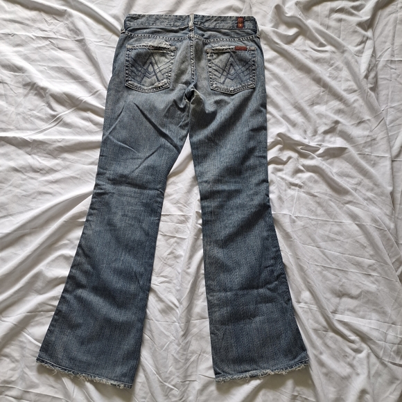 🔴3/$15 7 for all mankind | Womens light blue distressed boot cut jean 26 - Picture 10 of 16